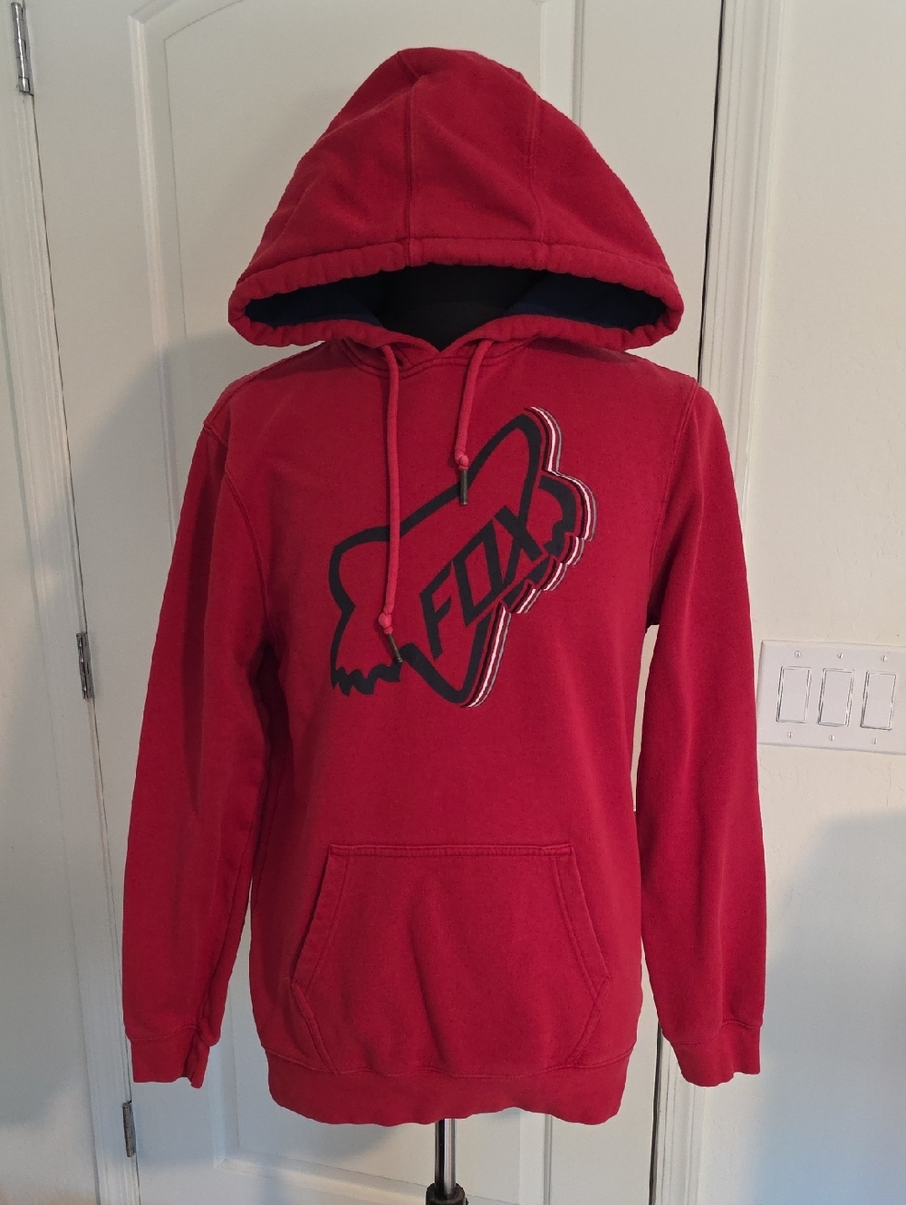 Fox Red Pullover Hoodie with Black Logo